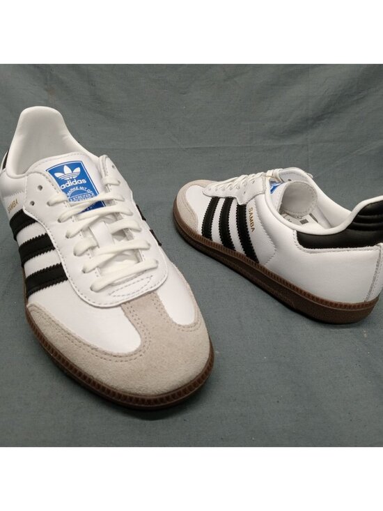 adidas Other - Adidas Samba OG C Sneakers Leather Black White Gum Kids Size 11K NEW NO BOX!